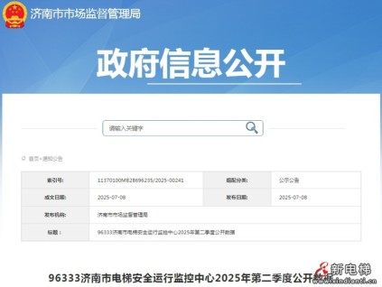 山东济南公布96333电梯困人故障率前十位的电梯维保单位（见附件）