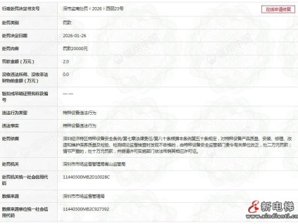 华升富士达载荷试验不合格被罚