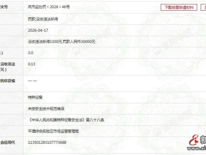 福建一机电公司电梯虚假维保被罚3.13万元